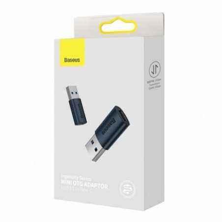ADAPTOR Baseus Ingenuity Series Mini OTG- USB 3.1T) to USB Type-CM)- corp metalic- albastru ZJJQ000103 timbru verde 0.25 lei) -