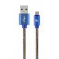 CABLU alimentare si date GEMBIRD- pt. smartphone- USB 2.0T) la Micro-USB 2.0T)- 2m- premium- conectori auriti- cablu cu impleti