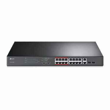 SWITCH TP-LINK 16 porturi 10/100 Mbps POE- 2 porturi 10/100/1000 Mbps- 2 porturi SFP Gigabit- carcasa metalica- rackabil TL-SL12