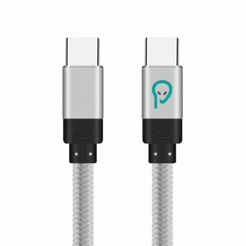 CABLU alimentare si date SPACER- pt. smartphone- USB Type-CT) la USB Type-C(T)- braided- retail pack- 1m- silver SPDC-TYPEC-TYPE