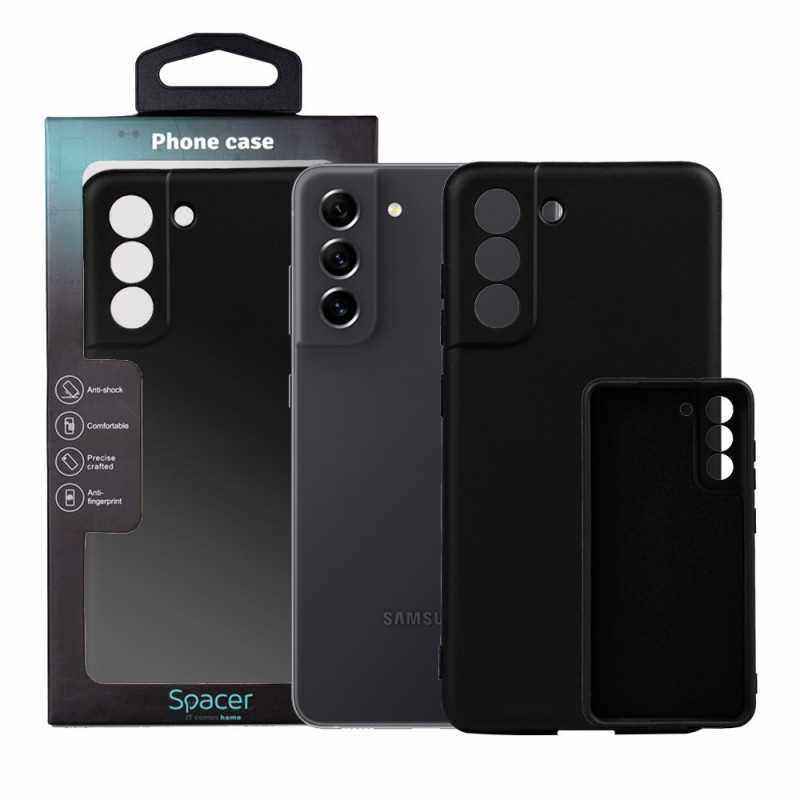 HUSA SMARTPHONE Spacer pentru Samsung Galaxy S21 FE- grosime 2mm- material flexibil silicon + interior cu microfibra- negru SPPC