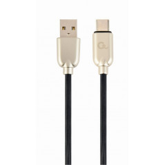 CABLU alimentare si date GEMBIRD- pt. smartphone- USB 2.0T) la USB 2.0 Type-CT)- 1m- premium- cablu din cauciuc- negru- conector