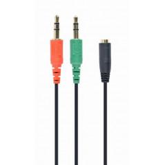 CABLU audio GEMBIRD Splitter stereo2 x 3.5 mm jack T la 1 x 3.5 mm jack M)- 20cm- negru CCA-418i)