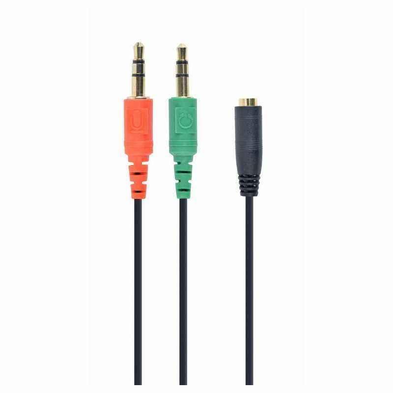 CABLU audio GEMBIRD Splitter stereo2 x 3.5 mm jack T la 1 x 3.5 mm jack M)- 20cm- negru CCA-418i)