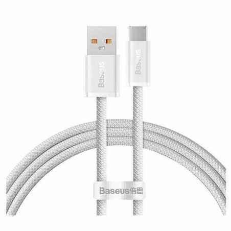 CABLU alimentare si date Baseus Dynamic- Fast Charging Data Cable pt. smartphone- USB la USB Type-C 100W- brodat- 2m- alb CALD00