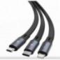 CABLU alimentare si date Baseus Bright Mirror 2 One-for-three Retractable- pt. smartphone- USB la Micro-USB + Lightning Iphone +