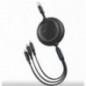 CABLU alimentare si date Baseus Bright Mirror 2 One-for-three Retractable- pt. smartphone- USB la Micro-USB + Lightning Iphone +