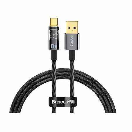 CABLU alimentare si date Baseus Explorer- Fast Charging Data Cable pt. smartphone- USB la USB Type-C 100W- 2m- Auto Power-Off- n