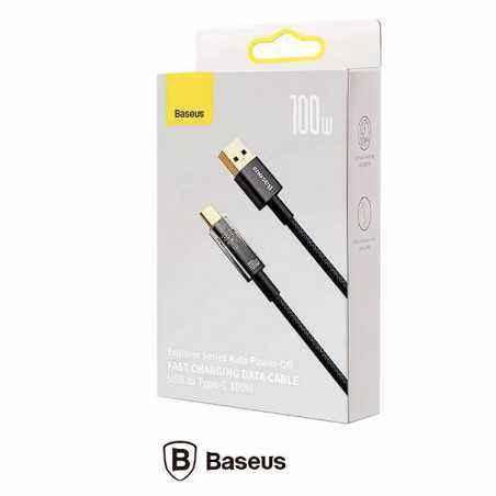 CABLU alimentare si date Baseus Explorer- Fast Charging Data Cable pt. smartphone- USB la USB Type-C 100W- 2m- Auto Power-Off- n