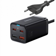 INCARCATOR retea Baseus GaN3 Pro- Quick Charge 65W- 2 x USB- 2 x USB Type-C- include cablu USB Type-C la USB Type-C 100W 1m- neg