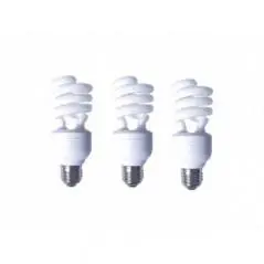 SET 3 becuri fluorescent Panasonic- soclu E27- putere 19W- forma spirala- lumina alb calda- alimentare 220 - 240 V