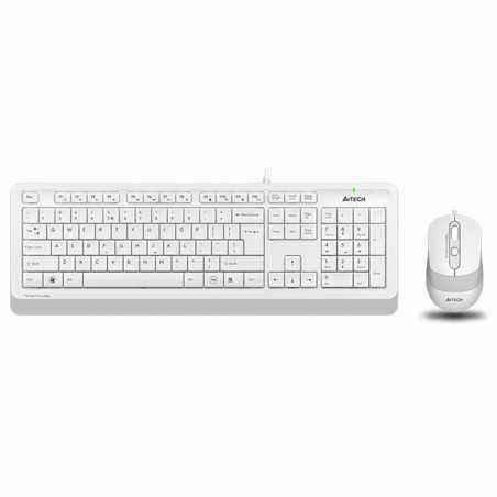 Kit TASTATURA si Mouse A4TECH- Fstyler FM10+FK10- wired- 104 taste format standard- mouse 1600dpi- 4/1 butoane- alb- F1010-W TV