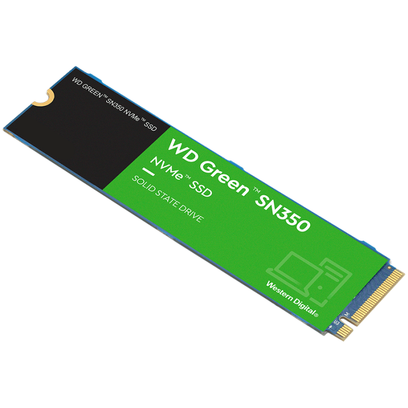 SSD WD Green SN350- 1TB- M.2- PCIe Gen3.0 x4- 3D QLC Nand- R/W: 3200/2500 MB/s- WDS100T3G0C