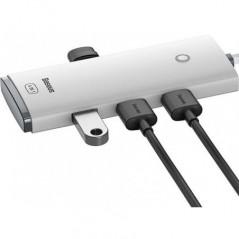 HUB extern Baseus Lite- porturi USB: USB 3.0 x 4- conectare prin USB Type-C- lungime 2m- alb- WKQX030502 TV 0.8lei) - 6932172606