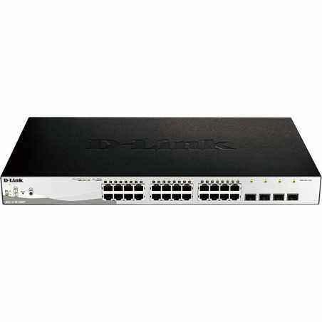 SWITCH PoE D-LINK Smart 24 porturi Gigabit24 poE) + 4 porturi Combo SFP- IEEE 802.3af/at- carcasa metalica- rackabil- DGS-1210-