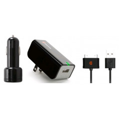 Incarcator de retea, 240 V USB, mama 5V/1A, bricheta 12V, cablu de USB, tata - iPhone, iPad, iPod