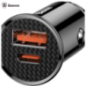 INCARCATOR AUTO Baseus Circular Plastic PPS- 1 x USB Output 4.5V/5A- 1 x USB Type-C Output 5V/3A- total output 30W- pt. bricheta