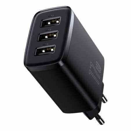 INCARCATOR retea Baseus Compact- Fast Charge 17W- 3 x USB 5V/2.1A- negru CCXJ020101 TV 0.8lei) - 6932172606961