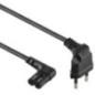 CABLU alimentare GEMBIRD casetofon- 1m- intrare Euro plug in unghi 90 grade- iesire C7 in unghi 90 grade- 10A- bulk- black- PC-1