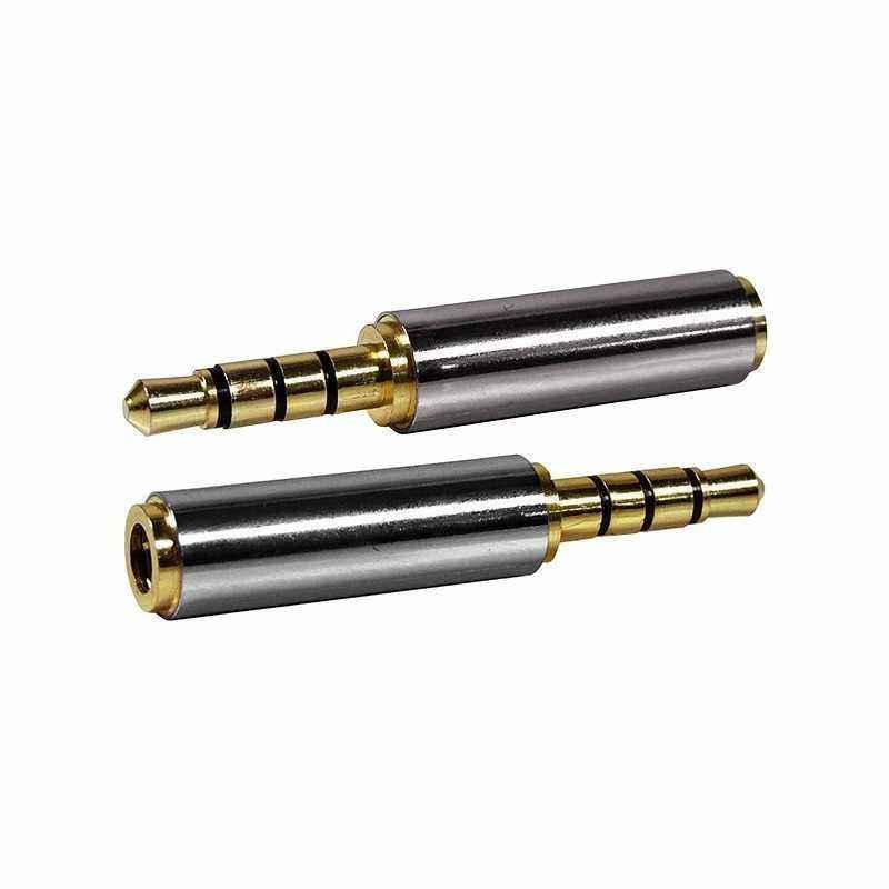 Adaptor jack tata 3.5 mm 3 contacte - jack mama 3.5 mm 4 contacte - metalic Adaptor jack tata 3.5 mm 3 contacte - jack mama 3.5 mm 4 contacte - metalic