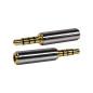 Adaptor jack tata 3.5 mm 3 contacte - jack mama 3.5 mm 4 contacte - metalic Adaptor jack tata 3.5 mm 3 contacte - jack mama 3.5 mm 4 contacte - metalic