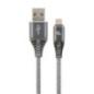 CABLU alimentare si date GEMBIRD- pt. smartphone- USB 2.0T) la Micro-USB 2.0T)- 2m- premium- cablu cu impletire din bumbac- gri-