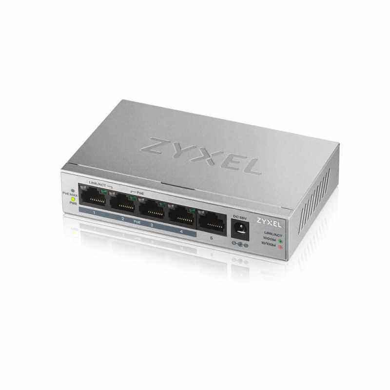 SWITCH PoE ZYXEL- GS1005-HPport Gigabit x 5- unmanaged- nerackabil- carcasa metalica- GS1005HP-EU0101F75lei)