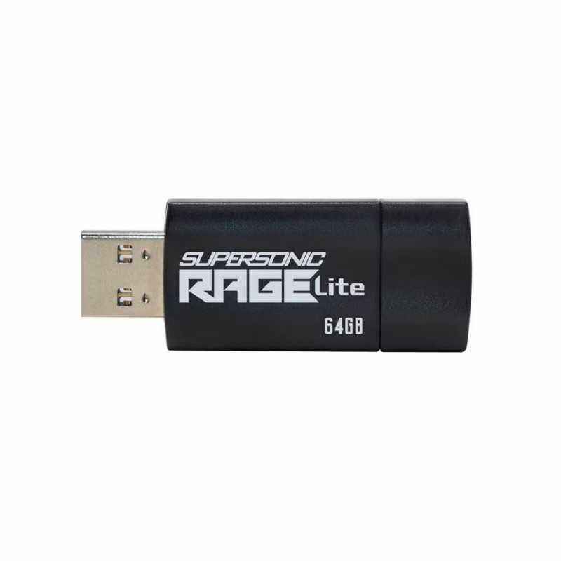 MEMORIE USB 3.2 PATRIOT Supersonic Rage Lite- 64 GB- protectie slide- negru- PEF64GRLB32U TV 0.03 lei)