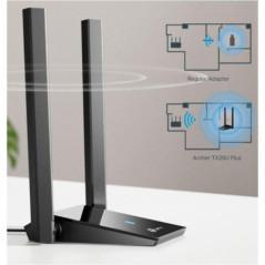 ADAPTOR RETEA TP-LINK AX1800- extern wireless 2.4 GHz - 5 GHz- USB 3.0- port- 1800 Mbps- antena externa x 2 High Gain- Archer TX