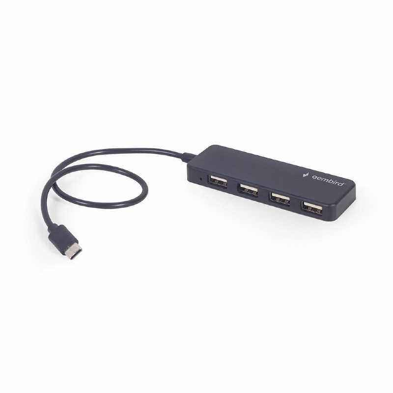 HUB extern GEMBIRD- porturi USB: USB 2.0 x 4- conectare prin USB Type-C- cablu 0.30 m- negru- UHB-CM-U2P4-01 TV 0.8lei) - 87163