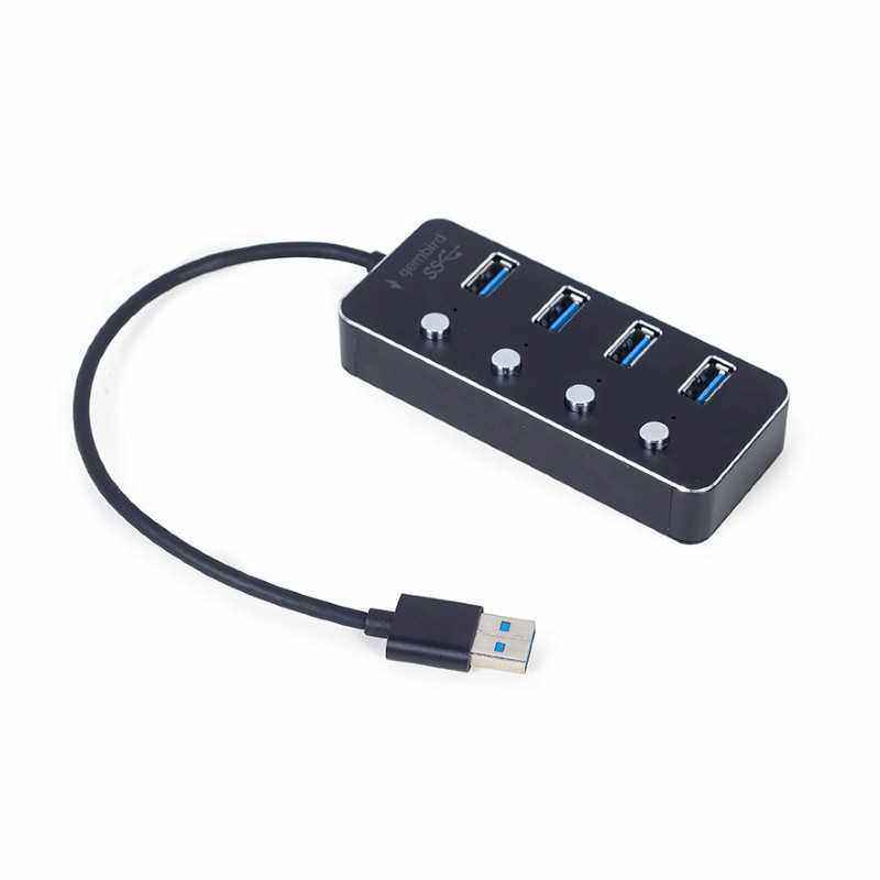 HUB extern GEMBIRD- porturi USB: USB 3.1 x 4- conectare prin USB- cu on/off- cablu 0-24 m- negru- UHB-U3P4P-01 TV 0.8lei) - 8716