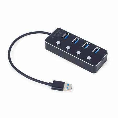 HUB extern GEMBIRD- porturi USB: USB 3.1 x 4- conectare prin USB- cu on/off- cablu 0-24 m- negru- UHB-U3P4P-01 TV 0.8lei) - 8716