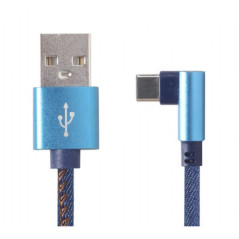 CABLU alimentare si date GEMBIRD- telefon- USB 2.0T) la USB 2.0 Type-CT)- 90 grade- 1m- premium- conectori auriti- cablu cu impl
