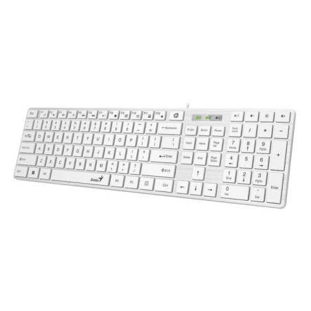 TASTATURA GENIUS USB- multimedia- 104 taste + 12 taste multimedia- alb- SlimStar 126 31310017408 timbru verde 0.8 lei)