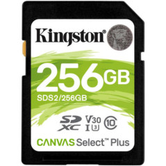 CARD SD KINGSTON- 256 GB- SDXC- clasa 10- standard UHS-I U3- SDS2/256GBtimbru verde 0.03 lei)