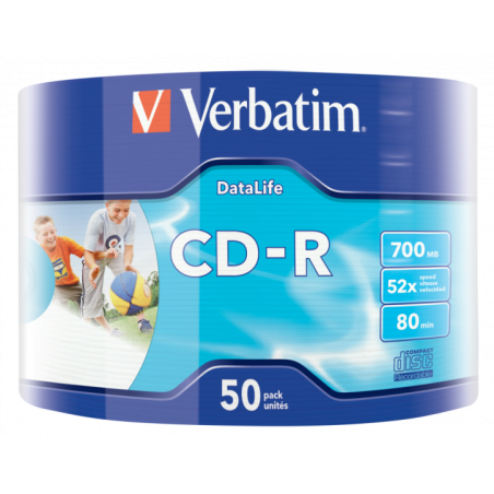 CD-R EXTRA PROTECTION DATALIFE IJP- 52X - 700MB- Wrapped 50 buc- 43794
