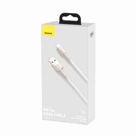 CABLU alimentare si date Baseus Cafule Metal- Fast Charging Data Cable pt. smartphone- USB la USB Type-C 66W- 2m- alb CAKF000202