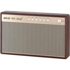 Boxa portabila AKAI- retro- 20 W RMS- Bluetooth- bej- M3 SOUL-timbru verde 2 lei)