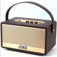 Boxa portabila AKAI- retro- 70 W RMS- Bluetooth- radio FM- maro- M7 STORM-timbru verde 4 lei)