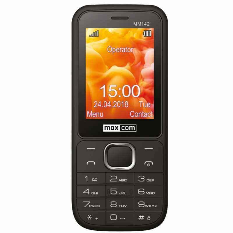 Telefon cu butoane- Maxcom- MM142 ecran 2.4 inch- dual sim- rez. camera 0.3 Mpix- 2G- OEM- acumulator 800 mAh- negru- MM142 B