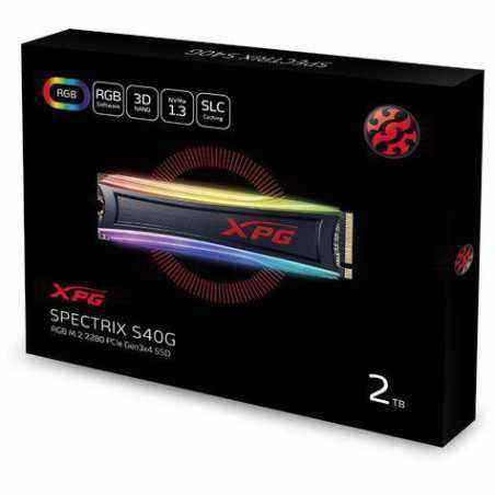 SSD ADATA XPG SPECTRIX S40G- 2TB- M.2- PCIe Gen3.0 x4- 3D TLC NAND Flash- R/W: 3500/3000 MB/s- AS40G-2TT-C