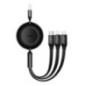 CABLU alimentare si date Baseus- Fast Charging Data Cable pt. smartphone- USB la USB-C / Lightning / Micro- 66W/2A- 480Mbps- neg