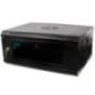 CABINET 19 SPACER 4U 500x400mm- fixare pe perete- Flatpackdezasamblat)- Black- usa sticla cu blocare- panouri detasabile- ot