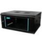 CABINET 19 SPACER 4U 600x450mm- fixare pe perete- Flatpackdezasamblat)- Black- usa sticla cu blocare- panouri detasabile- ot