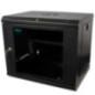 CABINET 19 SPACER 9U 500x400mm- fixare pe perete- Flatpackdezasamblat)- Black- usa sticla cu blocare- panouri detasabile- ot