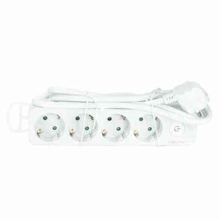 PRELUNGITOR LOGILINK- Schuko x 4- cablu 3G 1.5mm2- 230 V/16 A- 50 Hz- max. 3600 W- buton intrerupator iluminat- IP20- 1.5m- alb