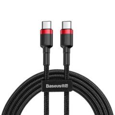CABLU alimentare si date Baseus Cafule- Fast Charging Data Cable pt. smartphone- USB Type-C la USB Type-C 3A / 60W- 2m- rosu + n