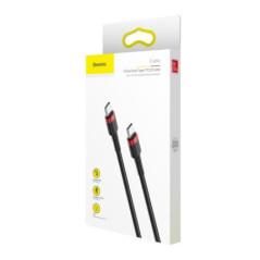 CABLU alimentare si date Baseus Cafule- Fast Charging Data Cable pt. smartphone- USB Type-C la USB Type-C 3A / 60W- 2m- rosu + n