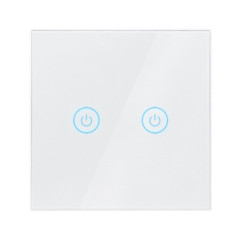 INTRERUPATOR LOGILINK- Wi-Fi Smart- ecran tactil- 2 butoane- indicator LED- compatibil TUYA- Amazon Alexa si Google Home- alb SH