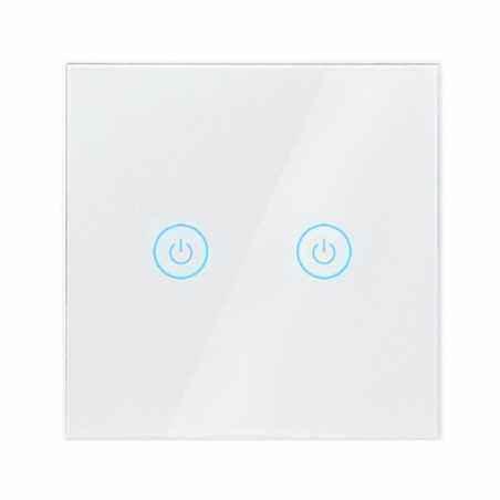 INTRERUPATOR LOGILINK- Wi-Fi Smart- ecran tactil- 2 butoane- indicator LED- compatibil TUYA- Amazon Alexa si Google Home- alb SH